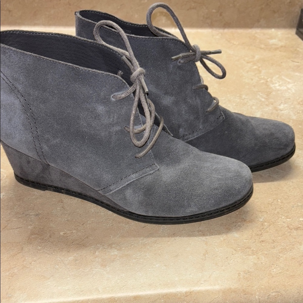 Suede Wedge booties